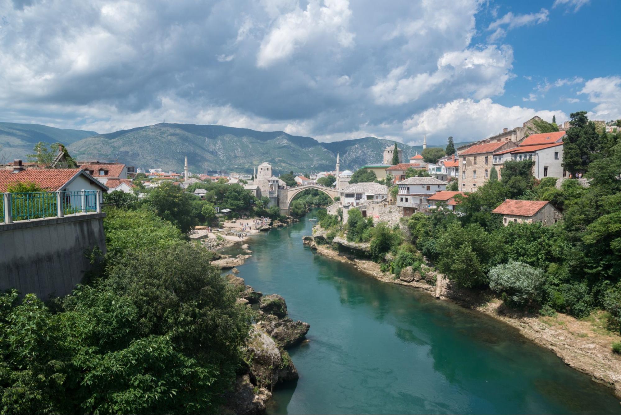 Mostar, Bosnia and Herzegovina, circa july 2016: The Old Bridge in Mostar, Bosnia and Herzegovina
