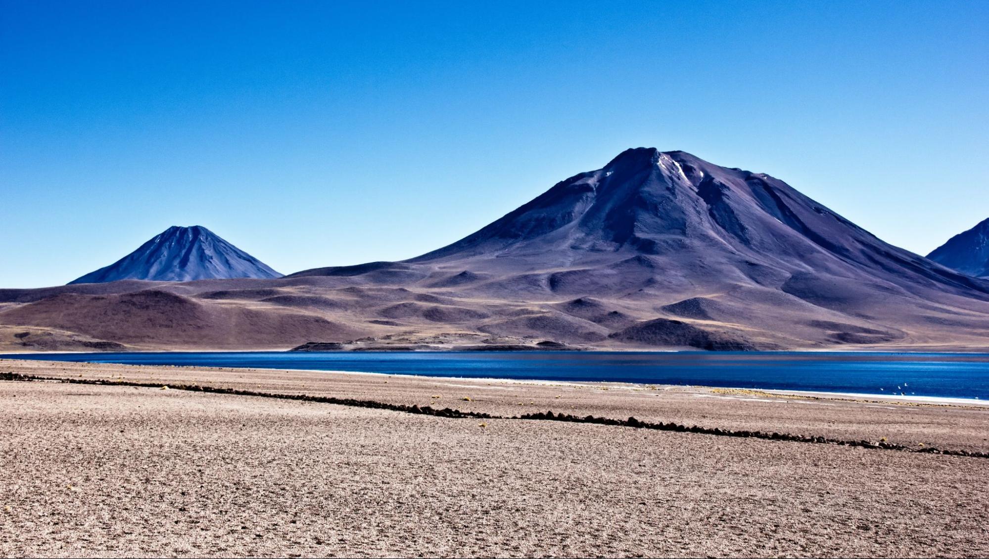 Volcanos in Altiplano in Chile