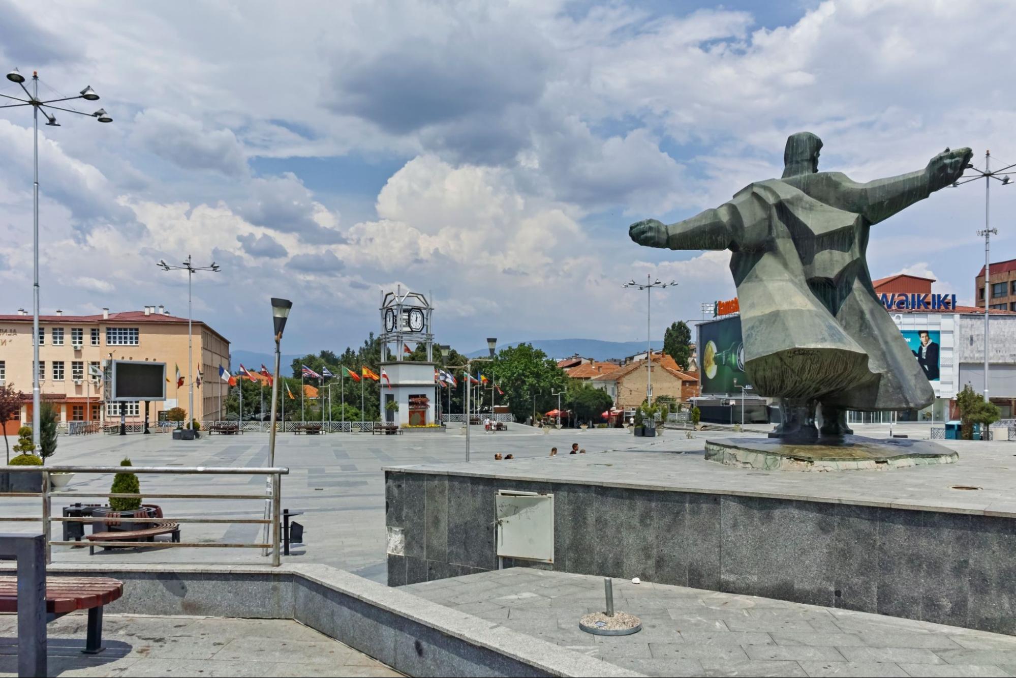 Center of town of Strumica, Republic of North Macedonia