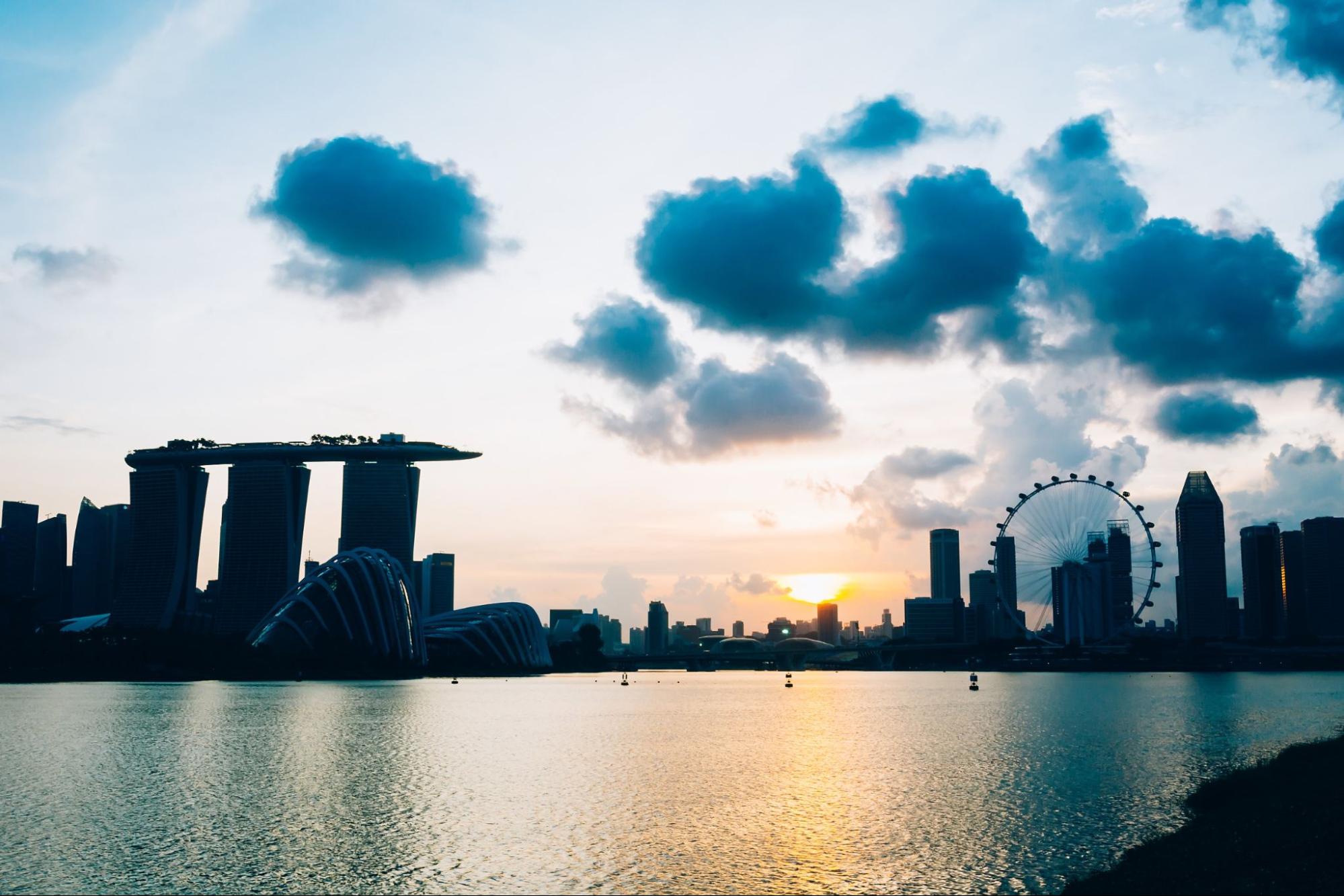Landscape of the Singapore with beautiful sky